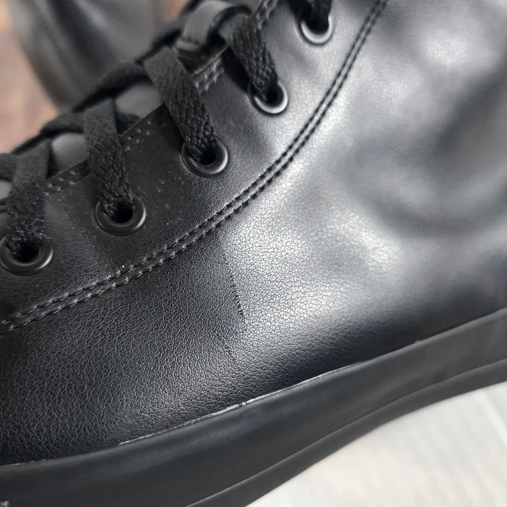 Shoes For Crews Pembroke High Top Slip Resistant Size 12 Black Leather Sneakers